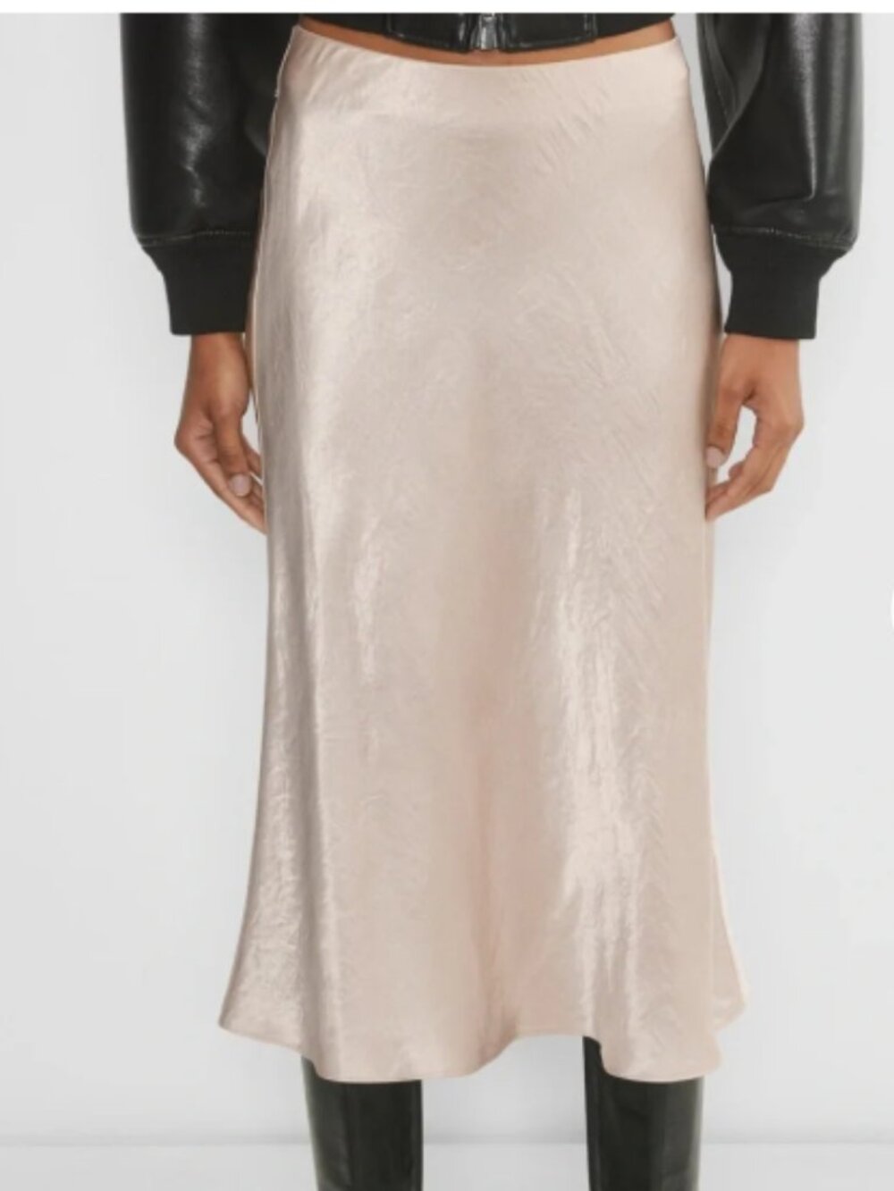 Babaton Satin Midi Skirt, Iridescent Pink Size 6 Women's